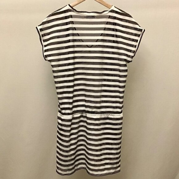 Calvin Klein Swim Cover Up Dress Black White Stripe Nautical Stretch Size Small - Picture 8 of 13